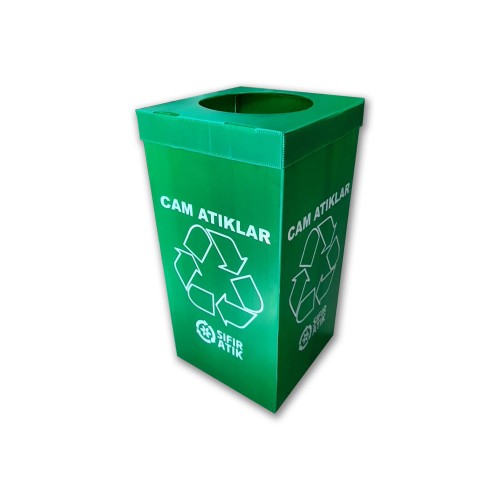 Cam Sıfır Atık Geri Dönüşüm Kutusu 70 Litre