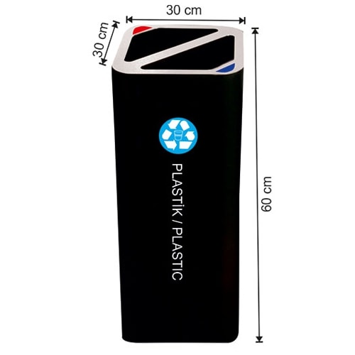 1887 Boyalı 2 Bölmeli Sıfır Atık Geri Dönüşüm Seti